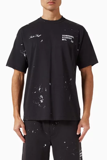 تي شيرت ستاف بطبعة قطن