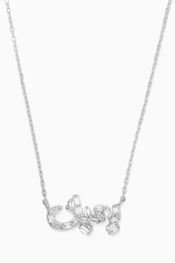 'Hobb' Diamond Necklace in 18kt White Gold