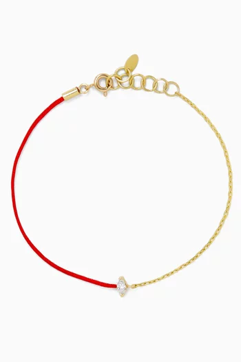 سوار بتصميم خيط مزين بماسة ماركيز ذهب عيار 18