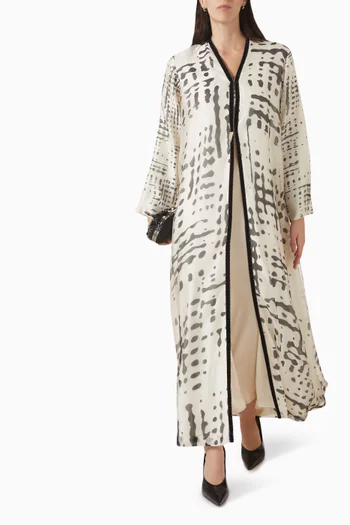 Printed Abaya in Tencel & Crepe