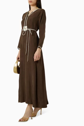 Belted Kaftan in Wash Silk