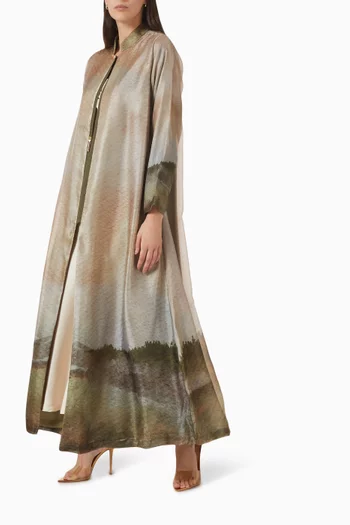 Printed Abaya in Tencel & Crepe