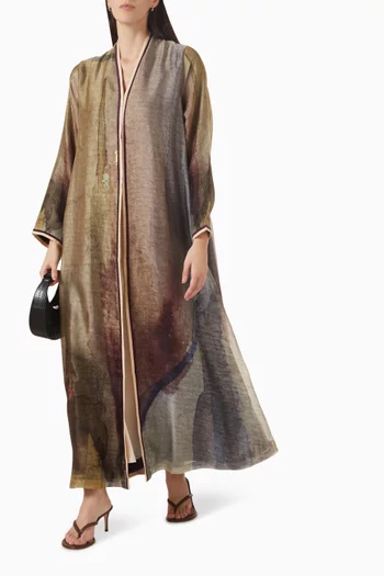 Printed Abaya in Tencel & Crepe