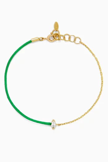 سوار بتصميم خيط مزين بماسة ماركيز ذهب عيار 18