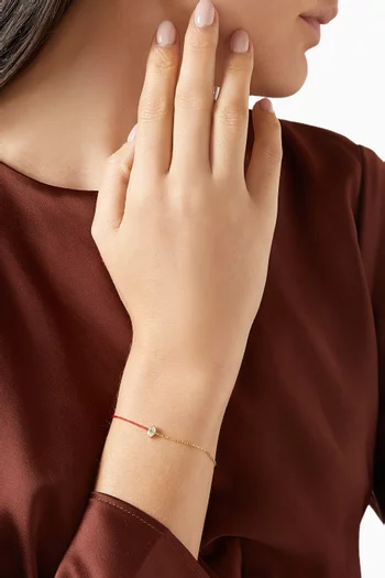 سوار بتصميم خيط وحلية مرصعة بالماس ذهب عيار 18