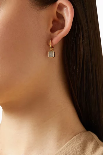 Mini Pyramid Charm Earrings in 18kt Gold Vermeil