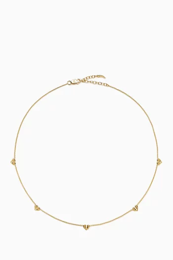 Molten Heart Mini Charm Choker in 18kt Gold Vermeil