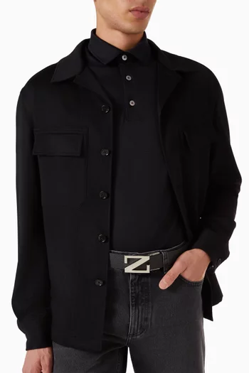 حزام بوجهين جلد من زينيا