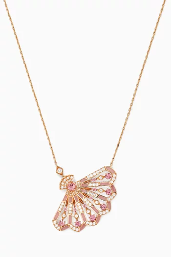 قلادة فانفير سيمفوني بدلاية مفرغة مرصعة بالماس ذهب وردي عيار 18