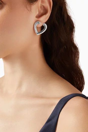 أقراط ألوريا مرصعة بأكوامارين وماس ذهب أبيض عيار 18