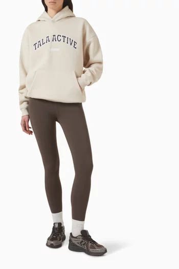 كنزة رياضية بغطاء رأس وقصة فضفاضة مزيج قطن عضوي