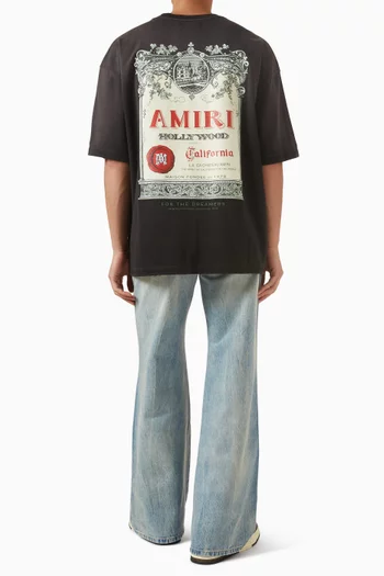 تي شيرت شاتو فضفاض بطبعة شعار الماركة قطن