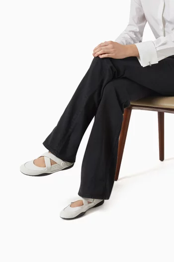 Romy Sport Mary Jane Flats in Suede