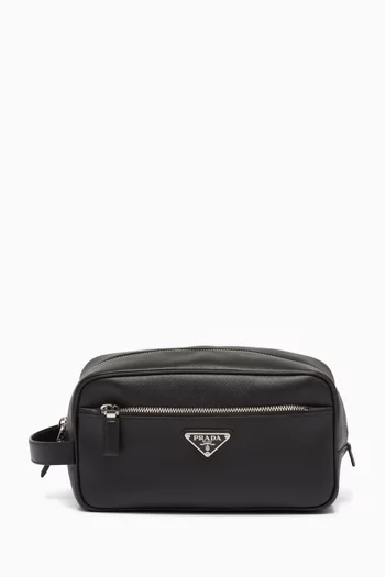 Travel Pouch in Saffiano Leather