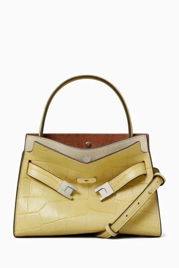 Petite Lee Radziwill Double Top-handle Bag in Embossed Leather
