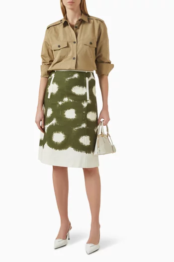 Printed Skirt in Cotton Canvas