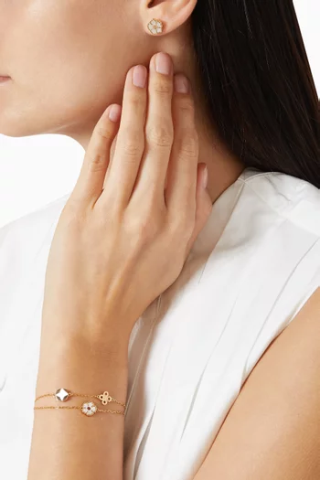 Forget Me Not Bracelet & Earrings Set in 18kt Gold-plated Brass