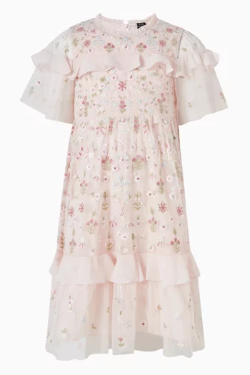 فستان مطرز بزهور