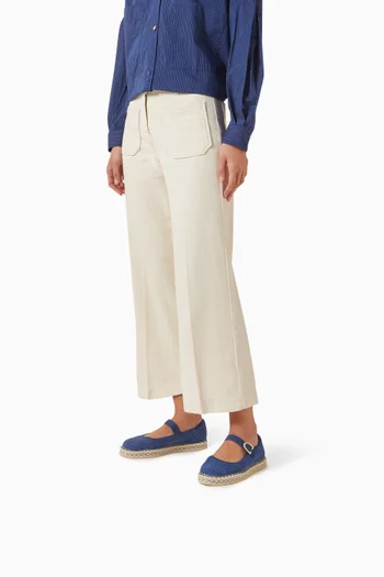 حذاء إسبادريل ماري جين بكعب مسطح قماش منسوج