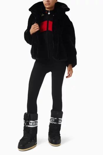 جاكيت بغطاء رأس فرو صناعي