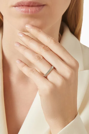 Grosgrain Wedding Band in 18kt White Gold