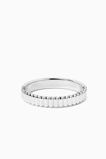 Grosgrain Wedding Band in 18kt White Gold