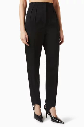 High-waist Cigarette Pants in Japanese Wool