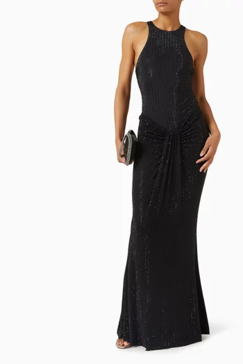 Malibu Crystal-embellished Knot Maxi Skirt