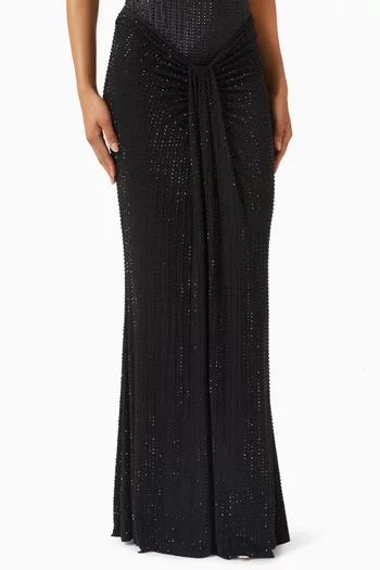 Malibu Crystal-embellished Knot Maxi Skirt