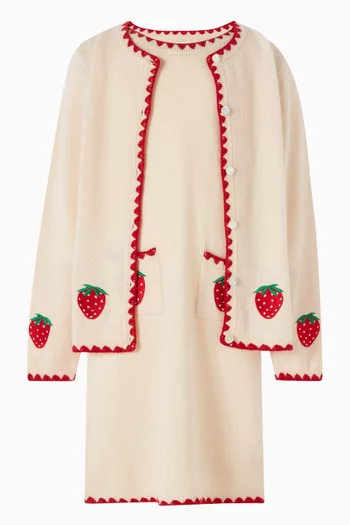 Collette Strawberry Cardigan in Wool