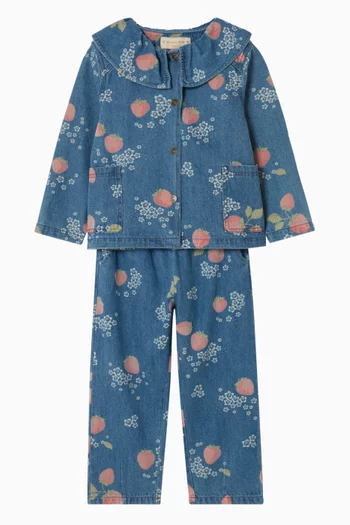 Magot Frill Pants in Denim