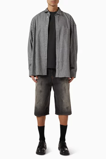 قميص فلانيل بأزرار قطن