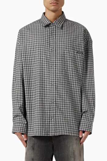 قميص فلانيل بأزرار قطن