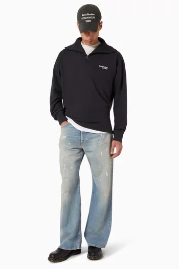 Zip‑up Logo Sweatshirt in Cotton