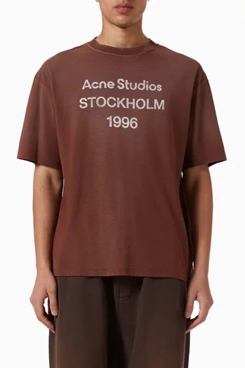 تي شيرت بطبعة شعار الماركة قطن وقنب