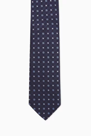 Floral Tie in Woven Silk