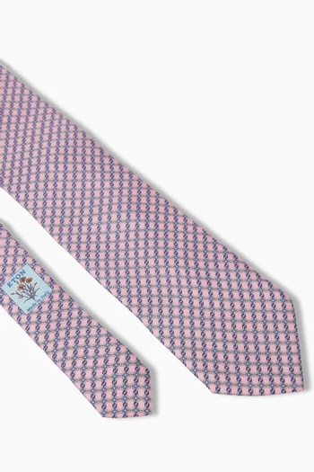 Geometric Printed Tie in Silk