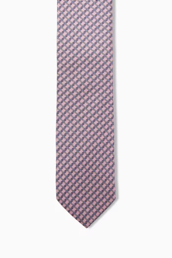 Geometric Printed Tie in Silk