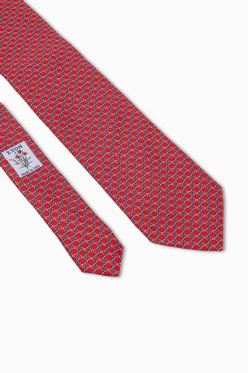 Geometric Printed Tie in Silk