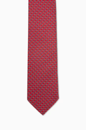 Geometric Printed Tie in Silk