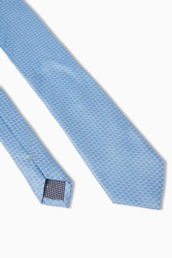 Geometric Printed Tie in Silk