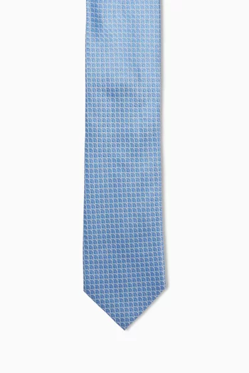 Geometric Printed Tie in Silk