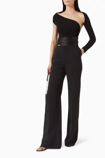 بنطال بقصة ساق واسعة كريب