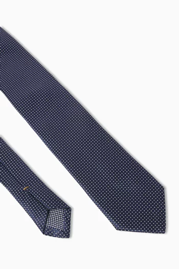 Micro Geometric Tie in Woven Silk
