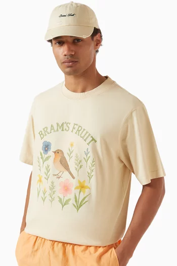 Distressed Logo Cap in Washed Twill