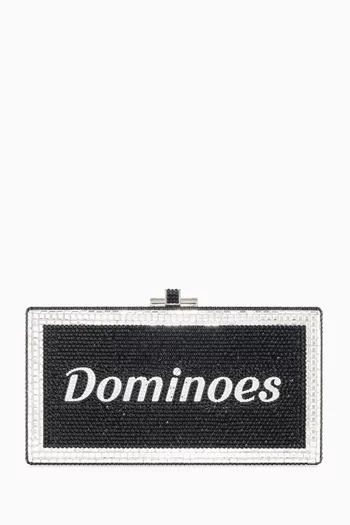 كلاتش بتصميم لعبة الدومينو مرصع بالكريستال