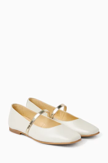 Metallic Strap Ballerinas