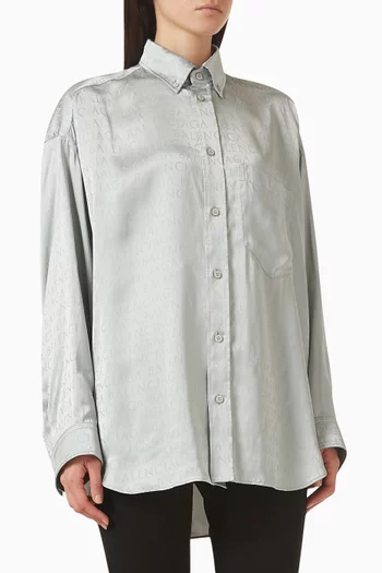 Type Fade Cocoon Shirt in Jacquard Viscose
