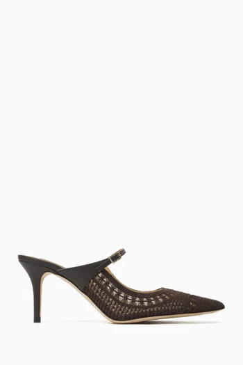 Trieste 75 Mules in Lace & Leather
