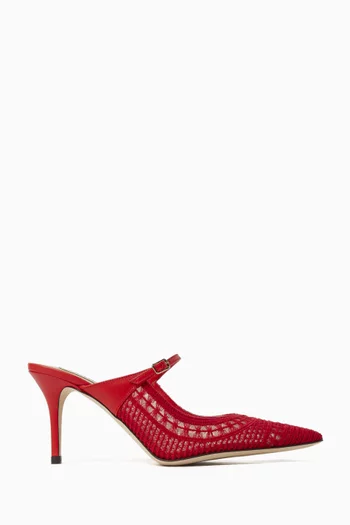 Trieste 75 Mules in Lace & Leather